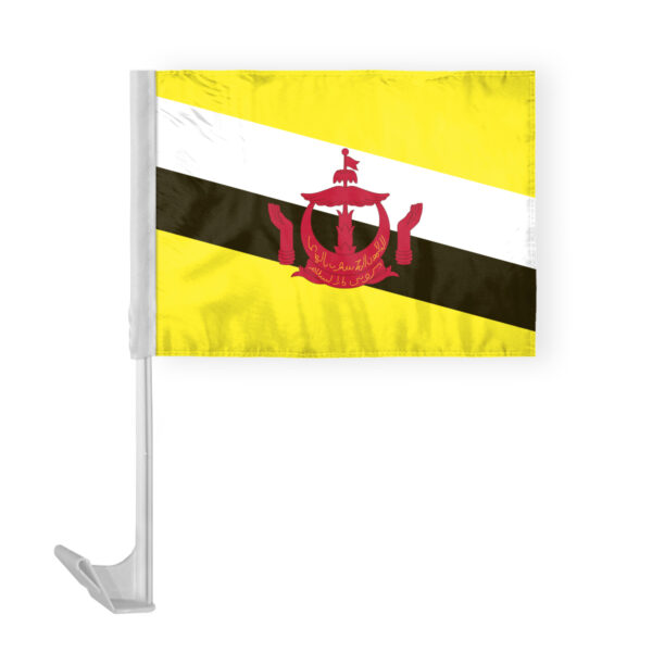 AGAS Brunei Car Flag 12x16 inch Polyester Fabric Double