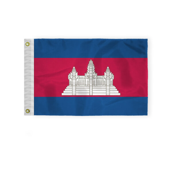AGAS Cambodia Miniature Flag 12x18 inch Printed Single Sided on 200D Nylon