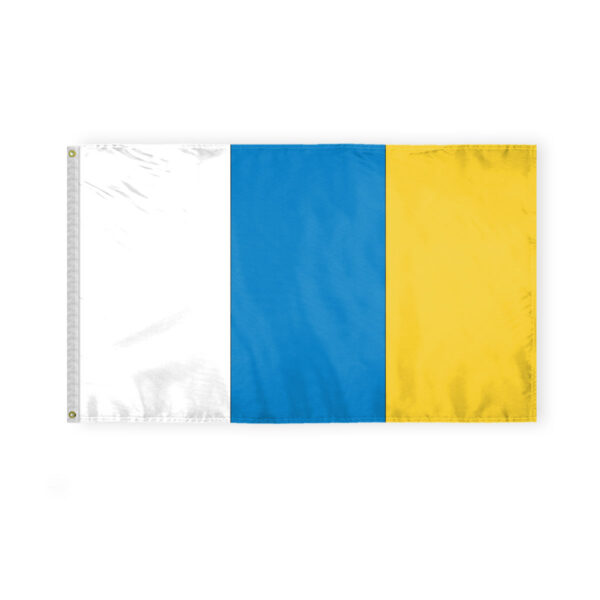 AGAS Canary Islands National Flag 3x5 ft Polyester Fabric Double Stitched Polyester Fabric Header Metal Grommets Fade Resistant & Vivid Colors Indoor Canarias Flag
