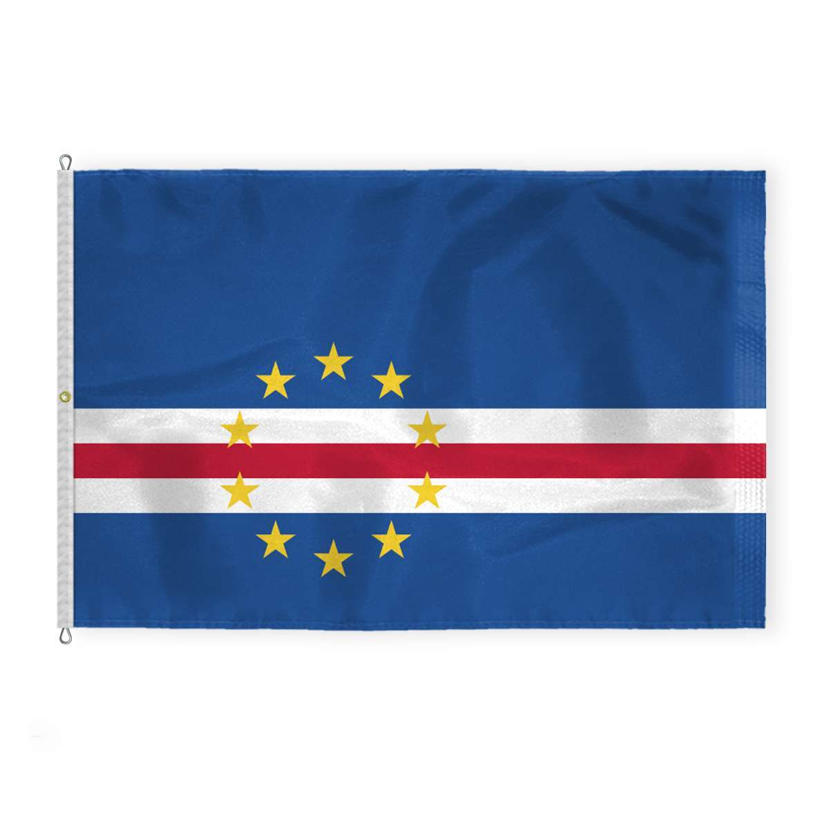 AGAS Cape Verde National Flag 8x12 ft - Printed Single Sided on 200D Nylon AGAS Cape Verde National Flag 8x12 ft - Printed Single Sided on 200D Nylon