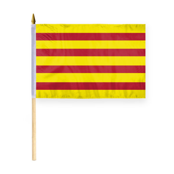 AGAS Catalonia Flag 12x18 inch - 24" Wood Pole 100% Polyester