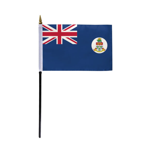AGAS Cayman Islands Flag 4x6 inch - 11" Plastic Pole 100% Polyester