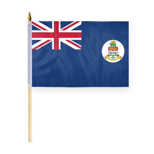 AGAS Cayman Islands Flag 12x18 inch - 24" Wood Pole 100% Polyester