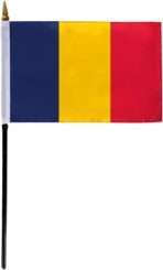 AGAS Small Chad Flag 4x6 inch mounted onto 11 inch
