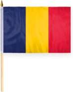 AGAS Small Chad Flag 12x18 inch mounted onto 24 inch Wood Pole