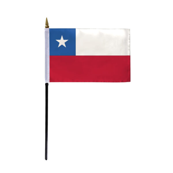 AGAS Chile Stick Flag 4x6 inch mounted onto 11 inch Plastic Pole