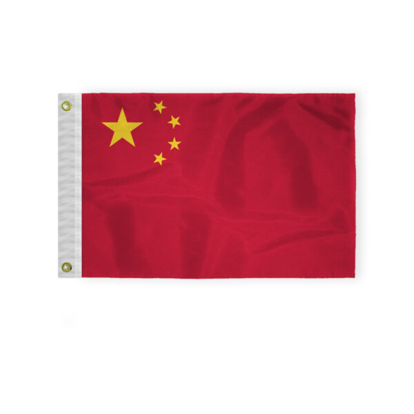 AGAS China Boat Flag - 12x18 inch - Printed Single Sided on 200D Nylon