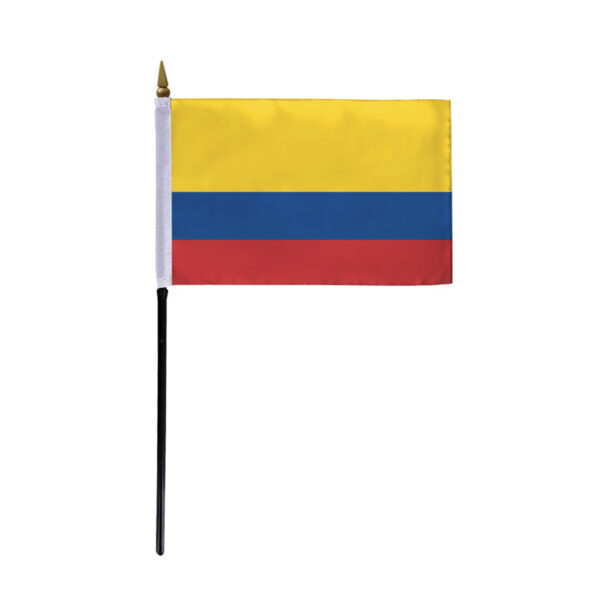AGAS Colombia Stick Flag 4x6 inch mounted onto 11 inch Plastic Pole
