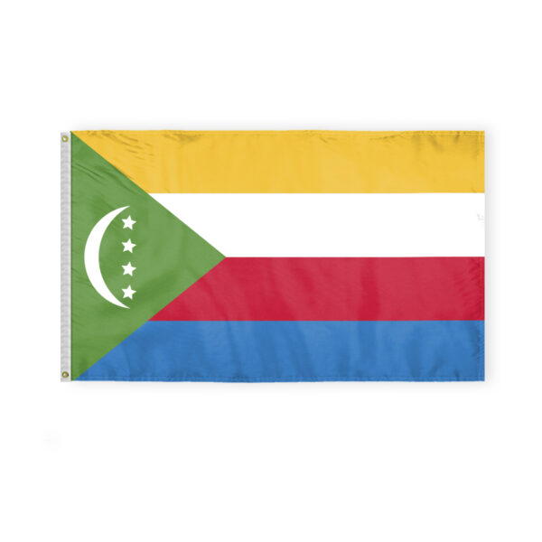 AGAS Comoros Flag 3x5 ft Double Stitched Hem 100% Polyester