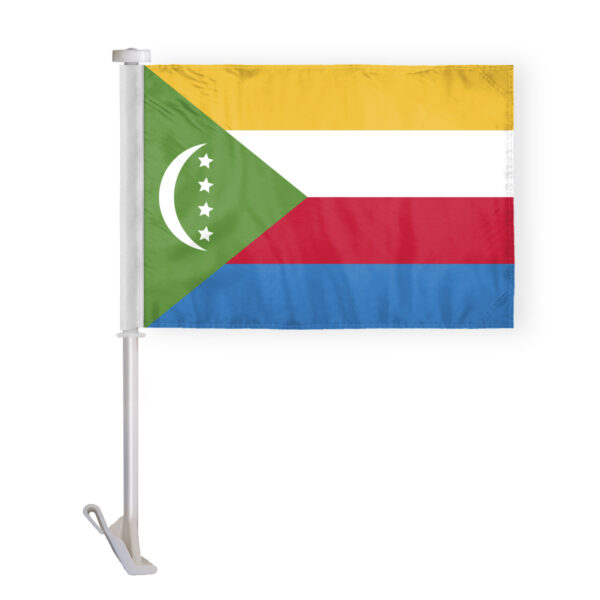 AGAS Comoros Car Flag Premium 10.5x15 inch