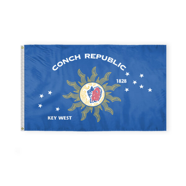 AGAS Conch Republic Flag 3x5 ft Double Stitched Hem 100% Polyester