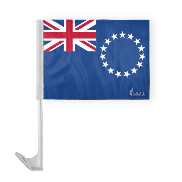 AGAS Cook Islands Car Flag 12x16 inch