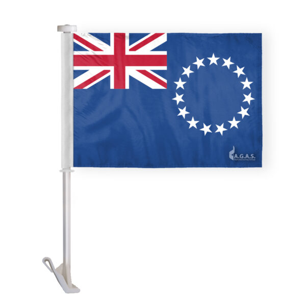 AGAS Cook Islands Car Flag Premium 10.5x15 inch