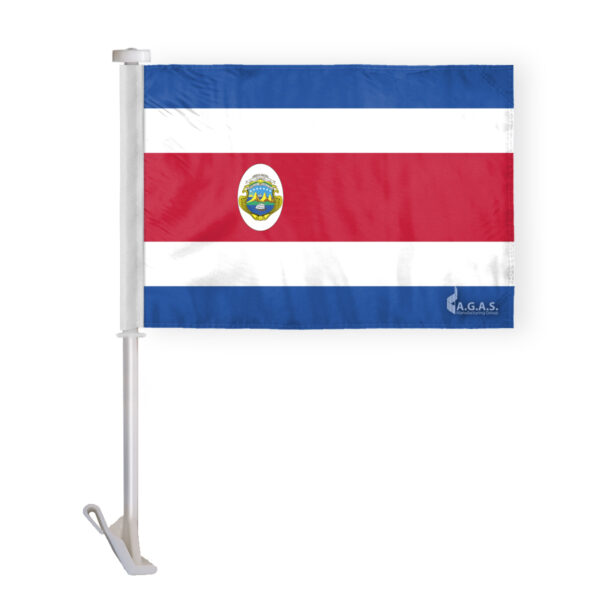 AGAS Costa Rican Car Flag Premium 10.5x15 inch