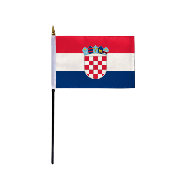 AGAS Small Croatia Flag 4x6 inch mounted onto 11 inch