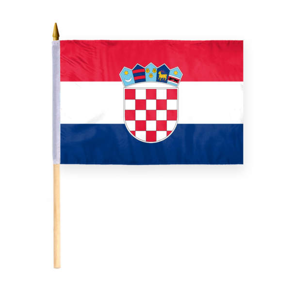 AGAS Small Croatia Flag 12x18 inch mounted onto 24 inch