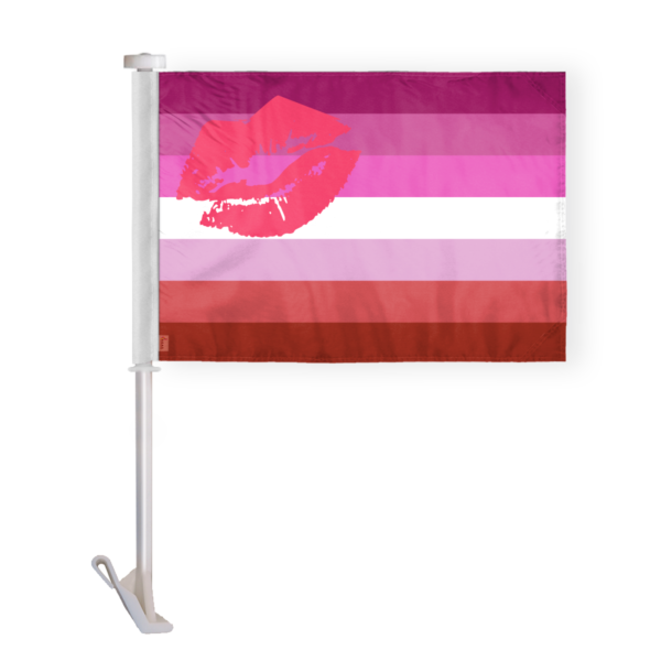 AGAS Lipstick Lesbian Pride Car Window Flag 10.5x15 inch