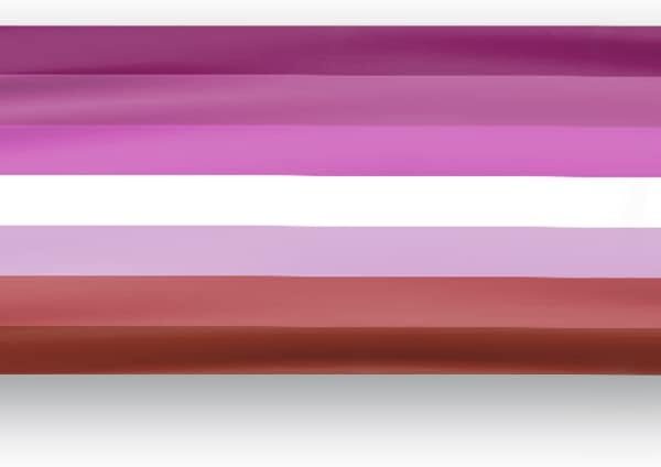 AGAS Lipstick Lesbian Pride Flag Static Cling Decal 6 Stripes