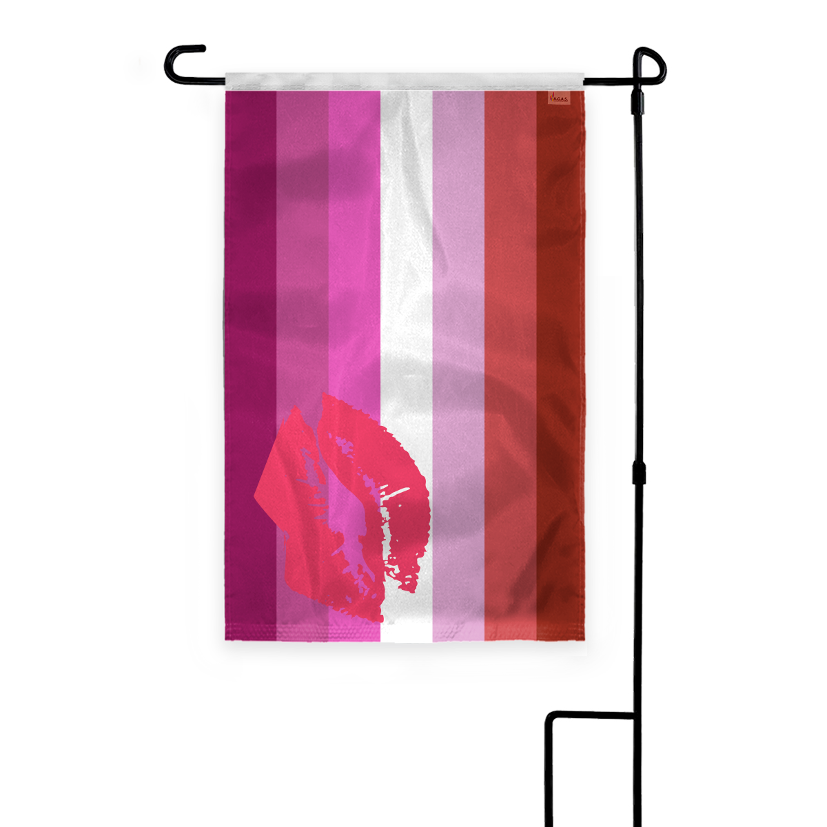 AGAS Lipstick Lesbian Applique & Embroidered Garden Flag
