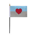 AGAS Small Autosexual Pride Flag 4x6 inch Flag on a 11 inch Plastic Stick - Sewn Edges Fade Resistant Polyester - Autosexual Handheld Flag