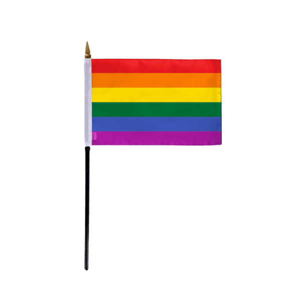 AGAS Rainbow Pride Flag 4x6 inch Small Mini 6 Stripe Rainbow Flag