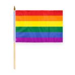AGAS 12x18 inch Pride Stick Flags- mounted on 24 inch