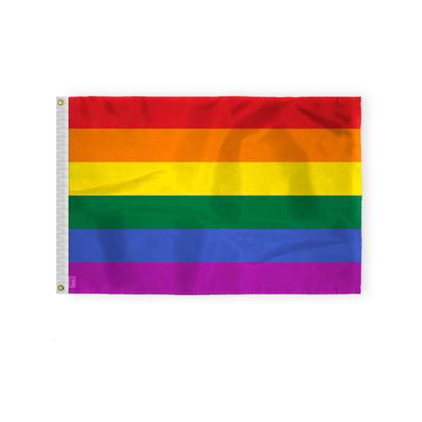 AGAS Rainbow Pride Flag 6 Stripes 2x3 ft - Printed Single Sided on 200D Nylon