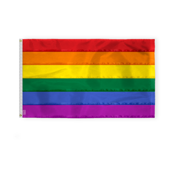 AGAS Flags 4' x 6' Rainbow Pride Deluxe Sewn Flag - 200D