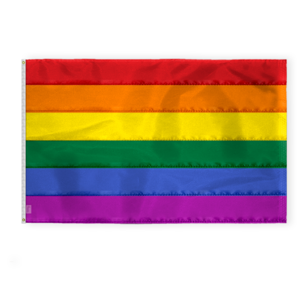 AGAS Flags- 6' x 10' Rainbow Deluxe Sewn Flag