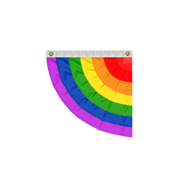 AGAS Rainbow Pleated Fan Bunting Left Side Fan 3x3 ft 6 Stripes Panel