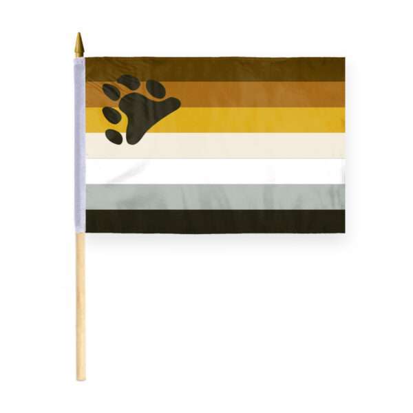 AGAS Pride 12x18 Stick Flags mounted on 24" long 5/16" in dia wooden pole