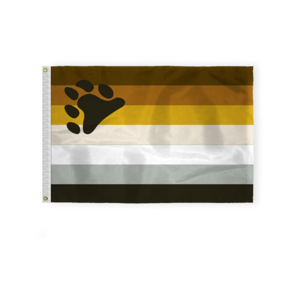 AGAS Bear Pride Flag Bear Paw Flag 2x3 ft
