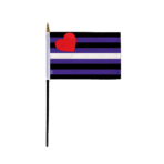 AGAS Leather Pride Stick Flag 4x6 inch Small Mini Leather Flag
