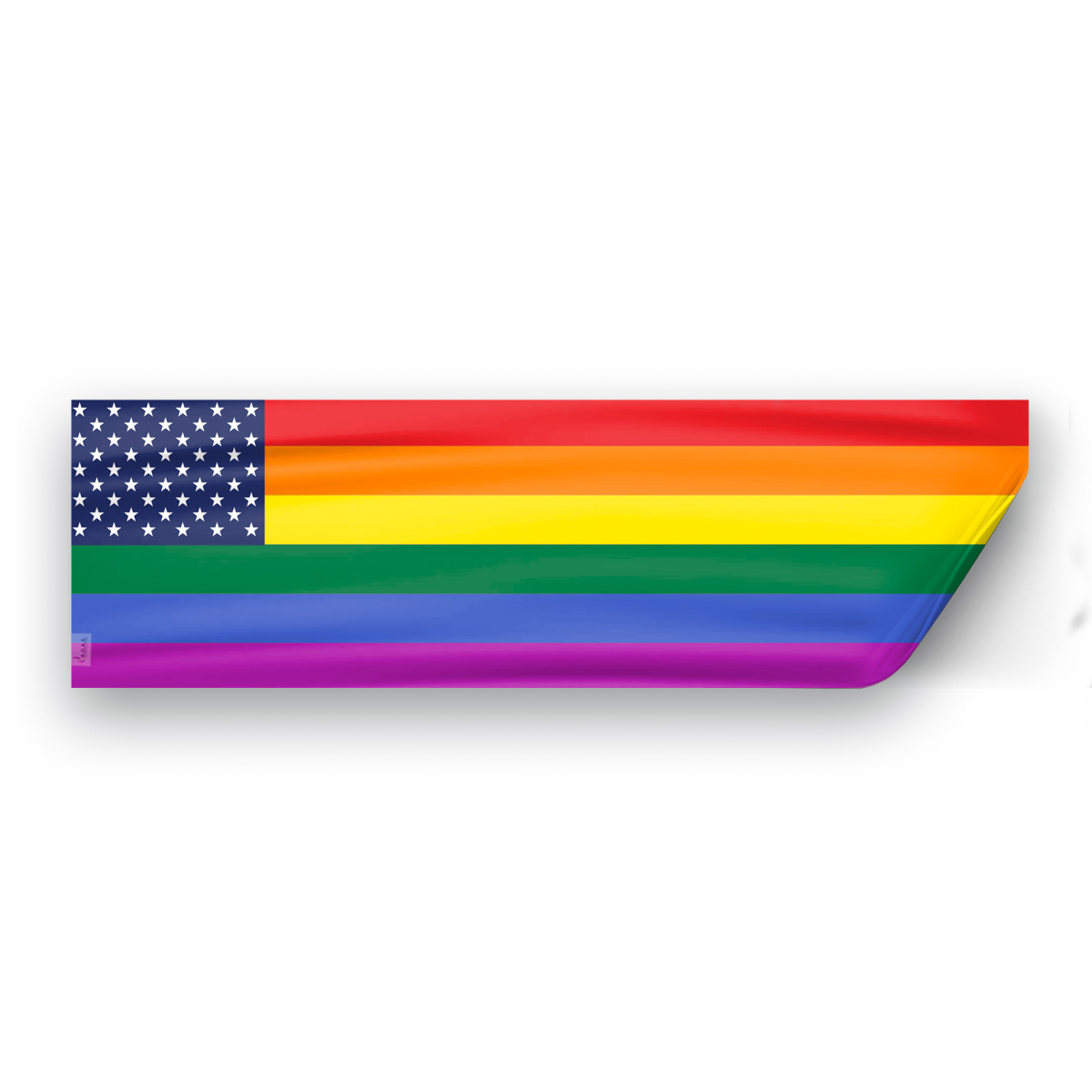 AGAS New Old Glory Pride Flag 3x10 inch Static Window Cling