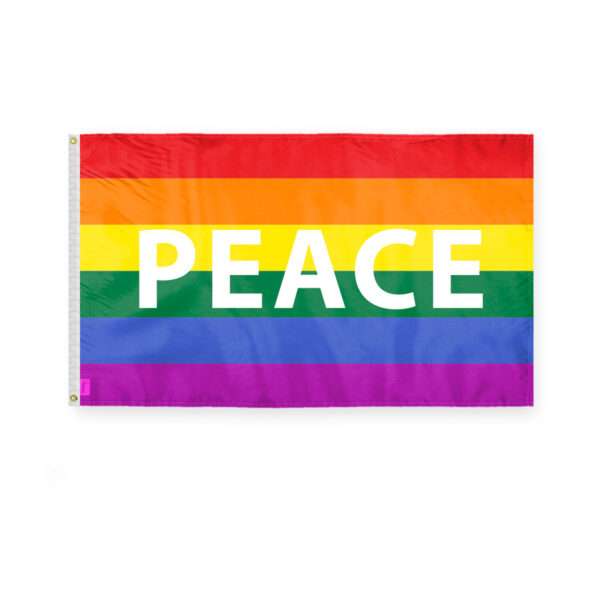 AGAS Peace Rainbow Flag 3x5 Ft - Polyester
