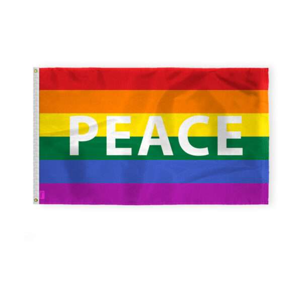 AGAS Peace Rainbow Flag 3x5 Ft - Printed 200D Nylon