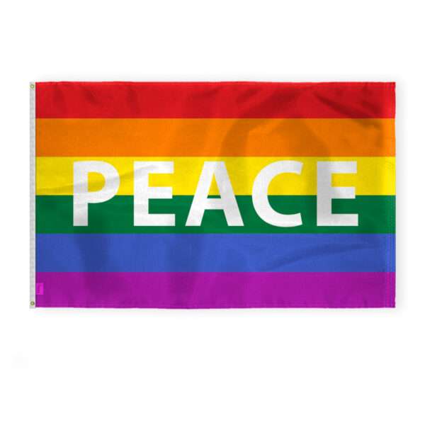 AGAS Peace Rainbow Pride Flag 4x6 Ft - Printed 200D Nylon