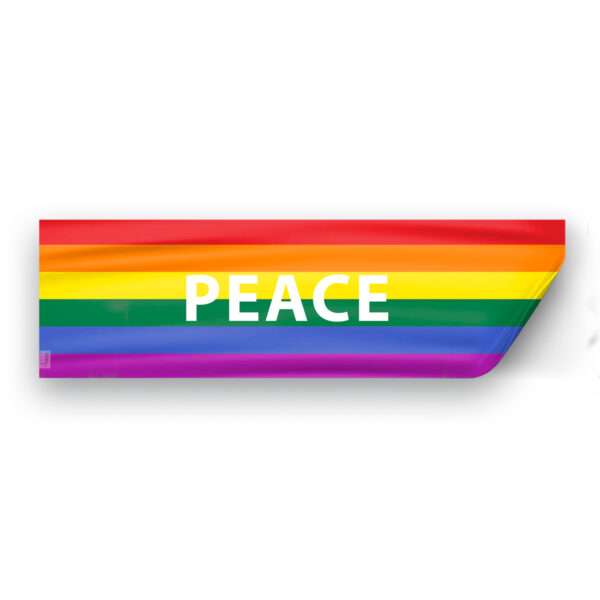 AGAS Rainbow Peace Flag 3x10 inch Static Window Cling