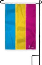 AGAS Pansexual Pride Applique & Embroidered Garden Flag 12"x18" inch Outdoor Nylon Double Stitched Bright Colors - Sewn in Sleeve Stand Sold Separately Inclusive Pansexual Yard Small Flag