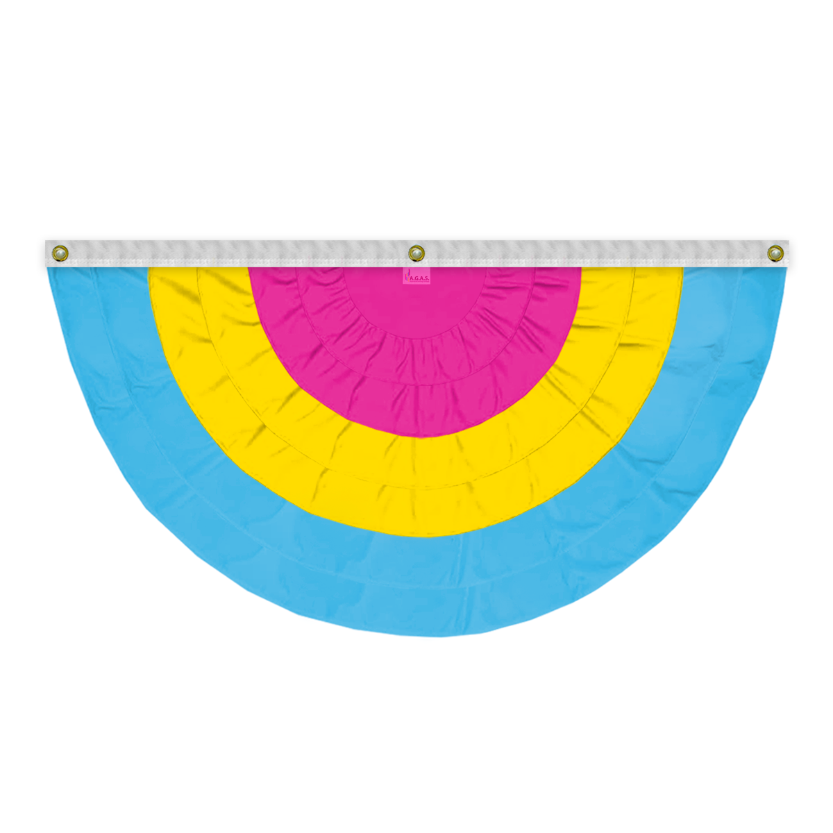 AGAS Flags 3' x 6' Pansexual Pleated Full Fan 6 Stripes