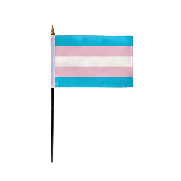 AGAS Small Transgender Flag 4x6 inch Flag on a 11 inch Plastic Stick