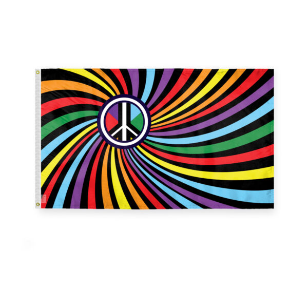 AGAS Swirl Swirl Rainbow Flag 3x5 Ft - Polyester