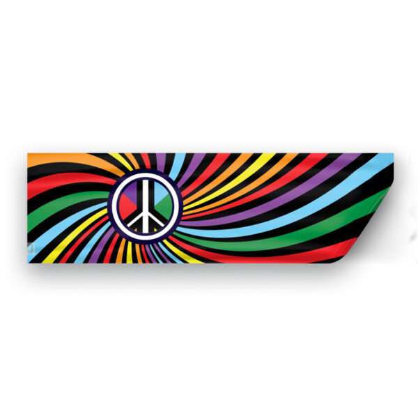 AGAS Peace Swirl Rainbow Flag 3x10 inch Static Window Cling
