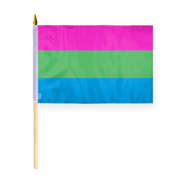 AGAS Mini Polysexual Pride Stick Flag 12x18 inch Flag