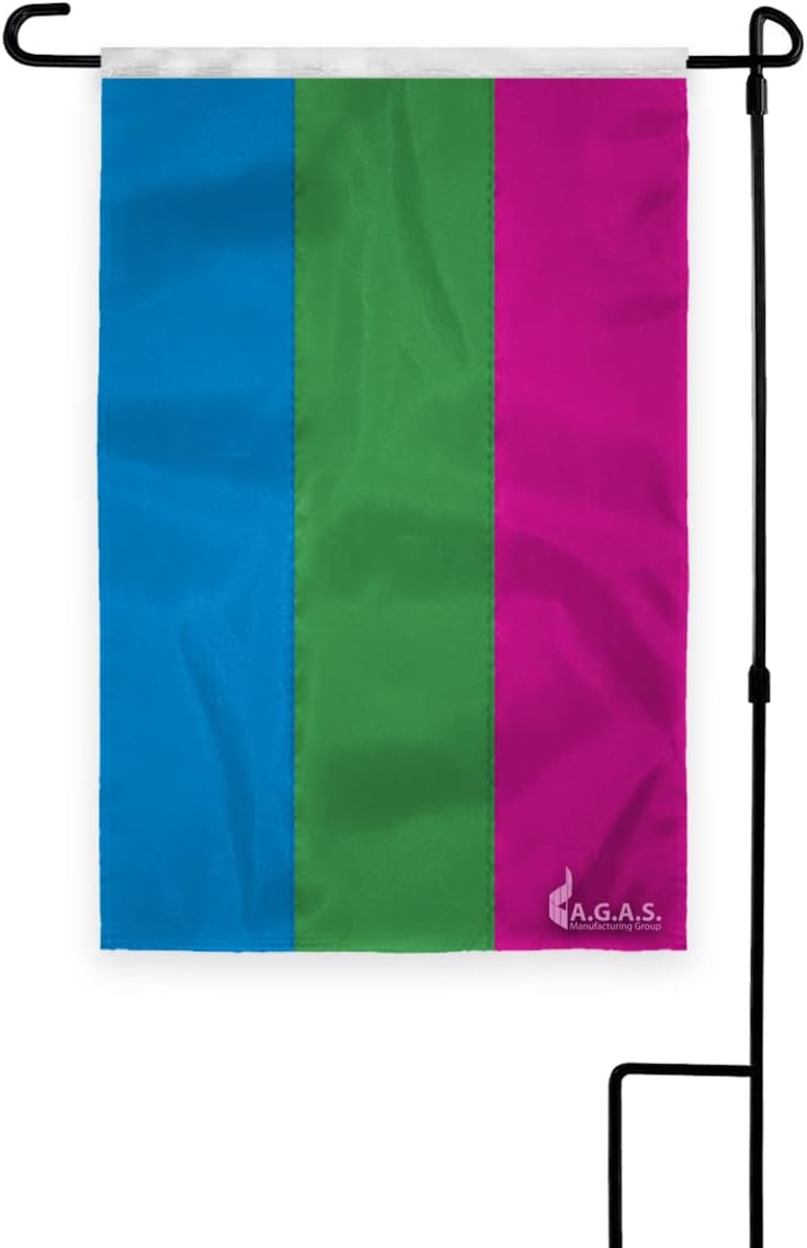 AGAS Polysexual Pride Applique & Embroidered Garden Flag 12"x18" inch