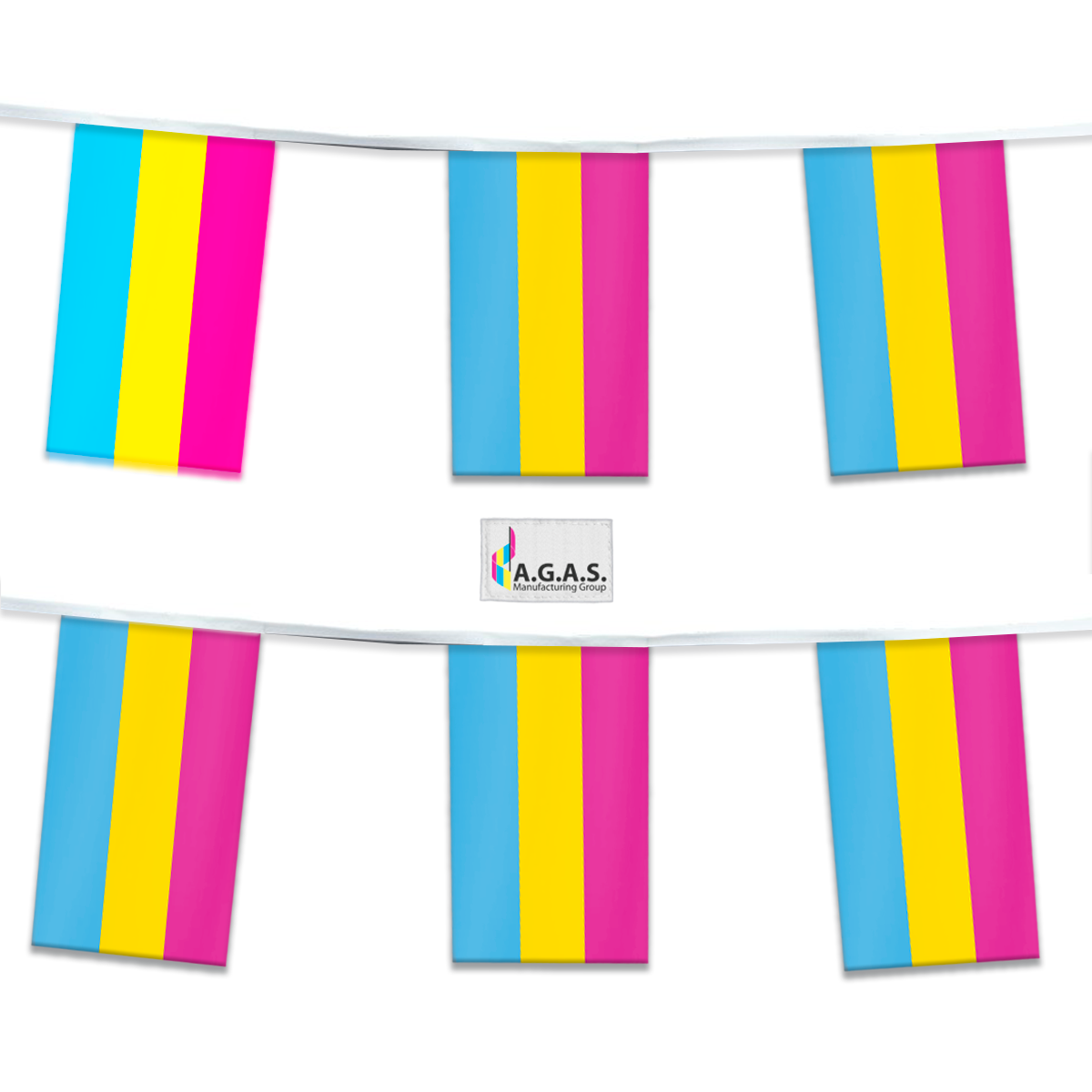AGAS Mfg 60 ' Rectangle Pansexual Streamer 6 Stripes