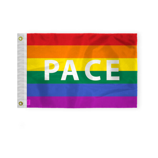AGAS Rainbow Pace Pride Boat Nautical Flag 12x18 Inch