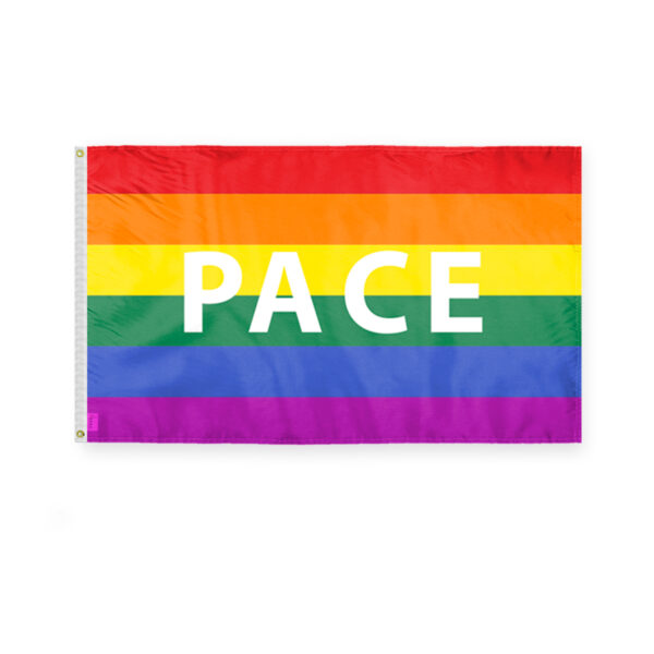 AGAS Pace Rainbow Flag 3x5 Ft - Polyester - Plated Grommets