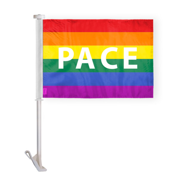 AGAS Rainbow Pace Letter Car Window Flag 10.5x15 inch