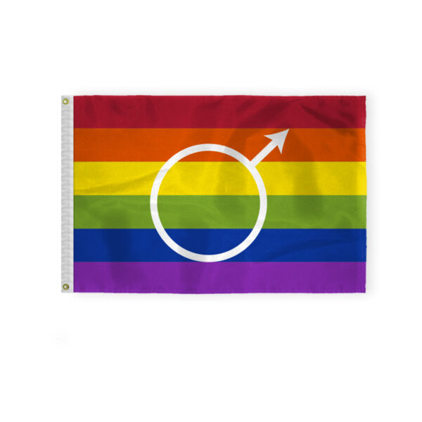 AGAS Gay Male Pride Flag 2x3 Ft - Double Sided Printed 200D Nylon